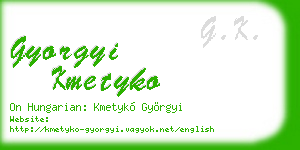 gyorgyi kmetyko business card
