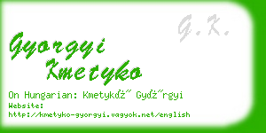 gyorgyi kmetyko business card